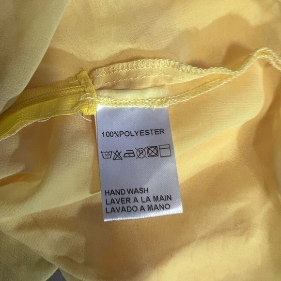 EUC sheer Flora designed in Paris tank blouse size L Yellow - Picture 4 of 9